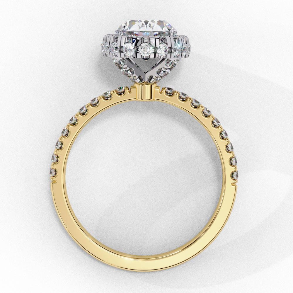 Oval Unique Halo Engagement Ring - Image 6