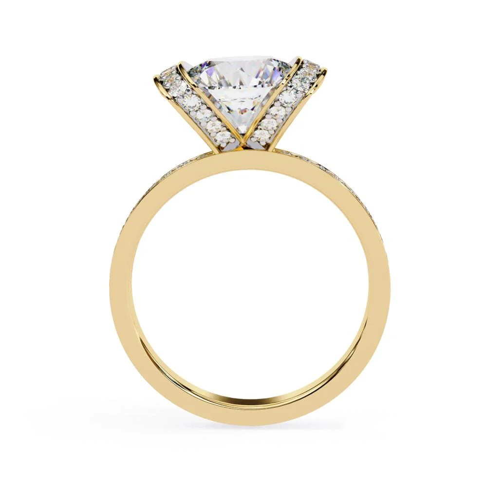 Round Unique Set With Accent Engagement ring - Image 6