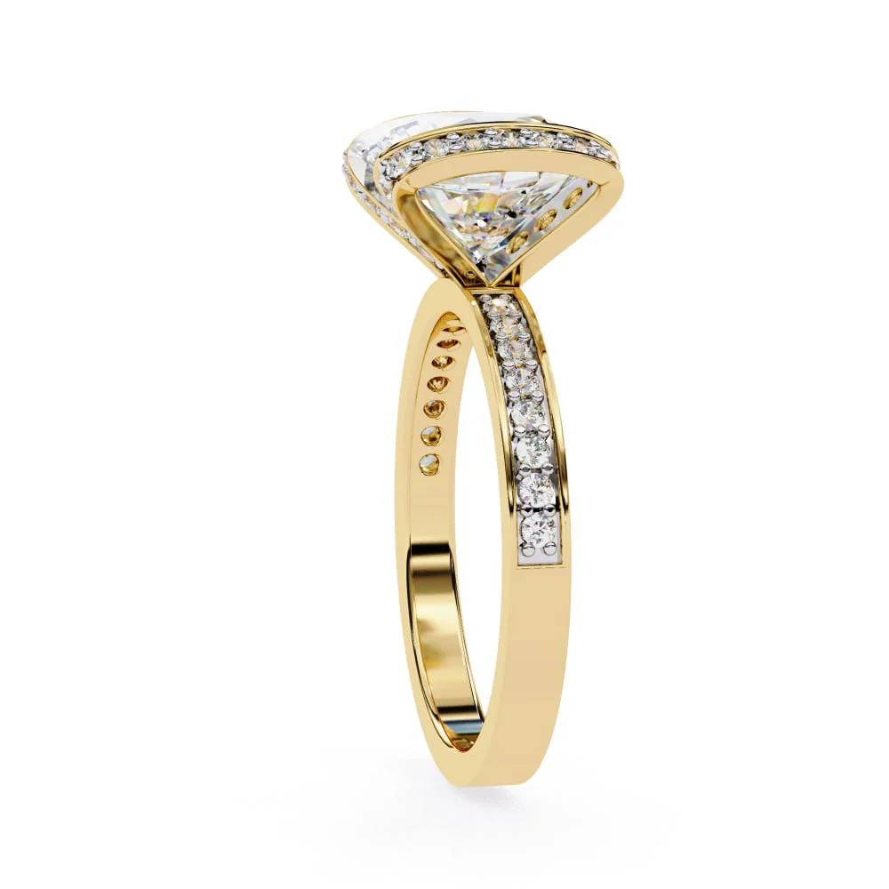 Round Unique Set With Accent Engagement ring - Image 7
