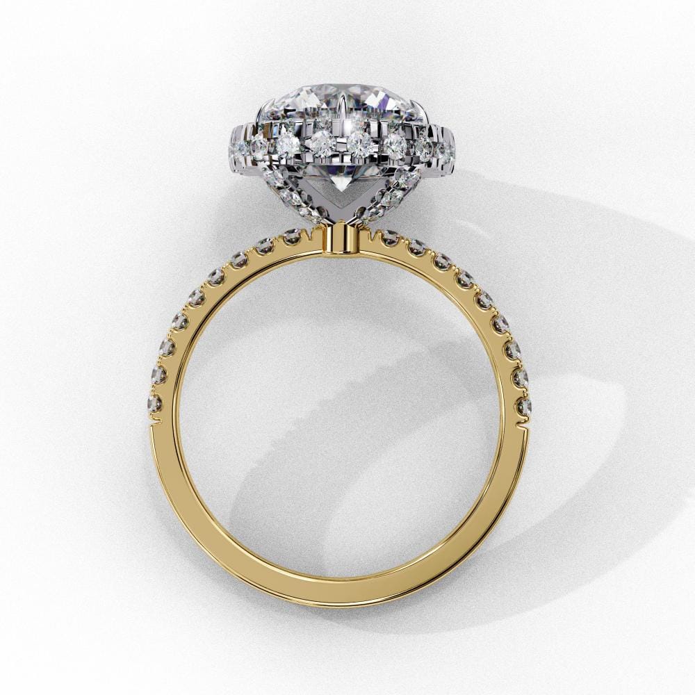Round Unique Halo Engagement Ring - Image 6