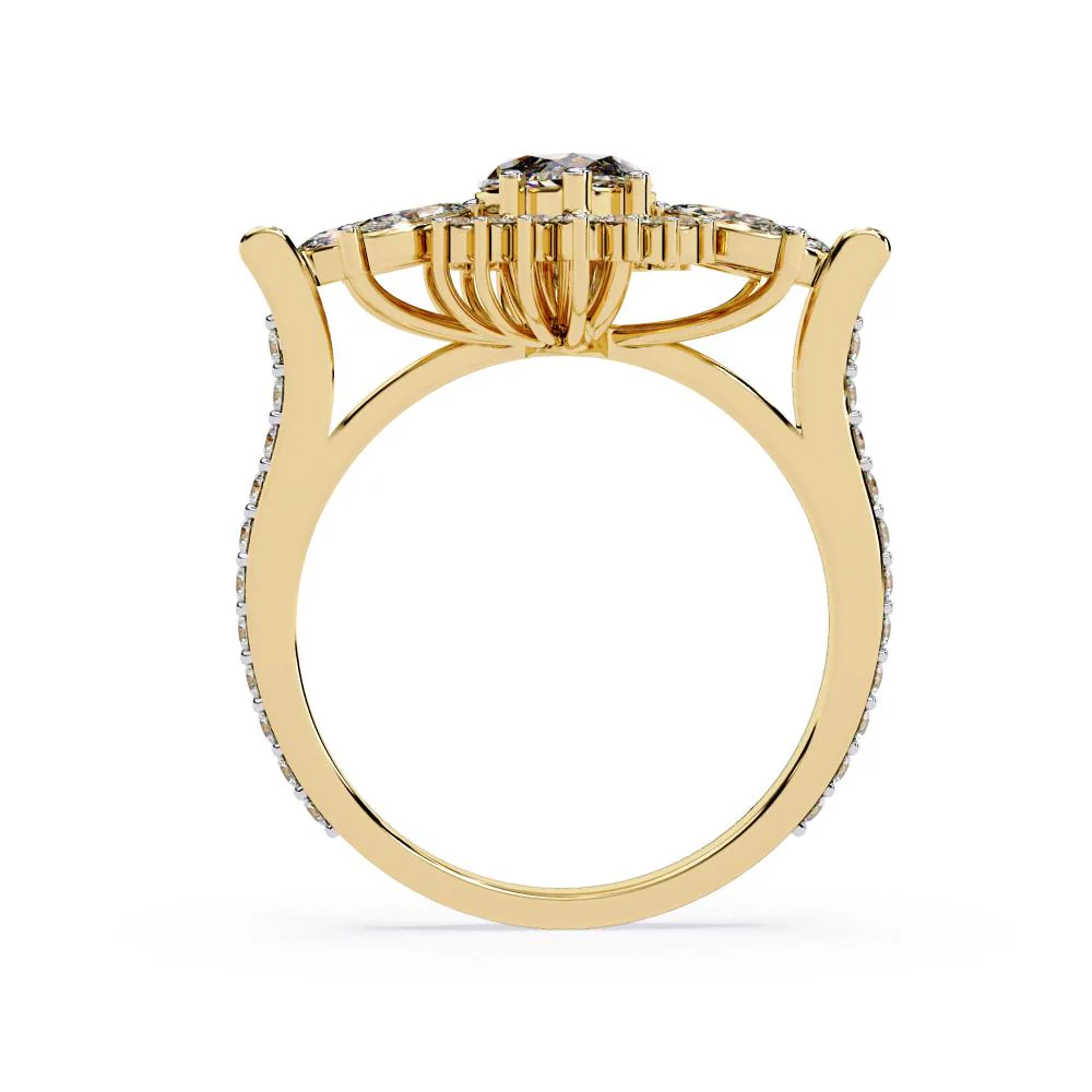Marquise Sunburst Style Engagement Ring - Image 7