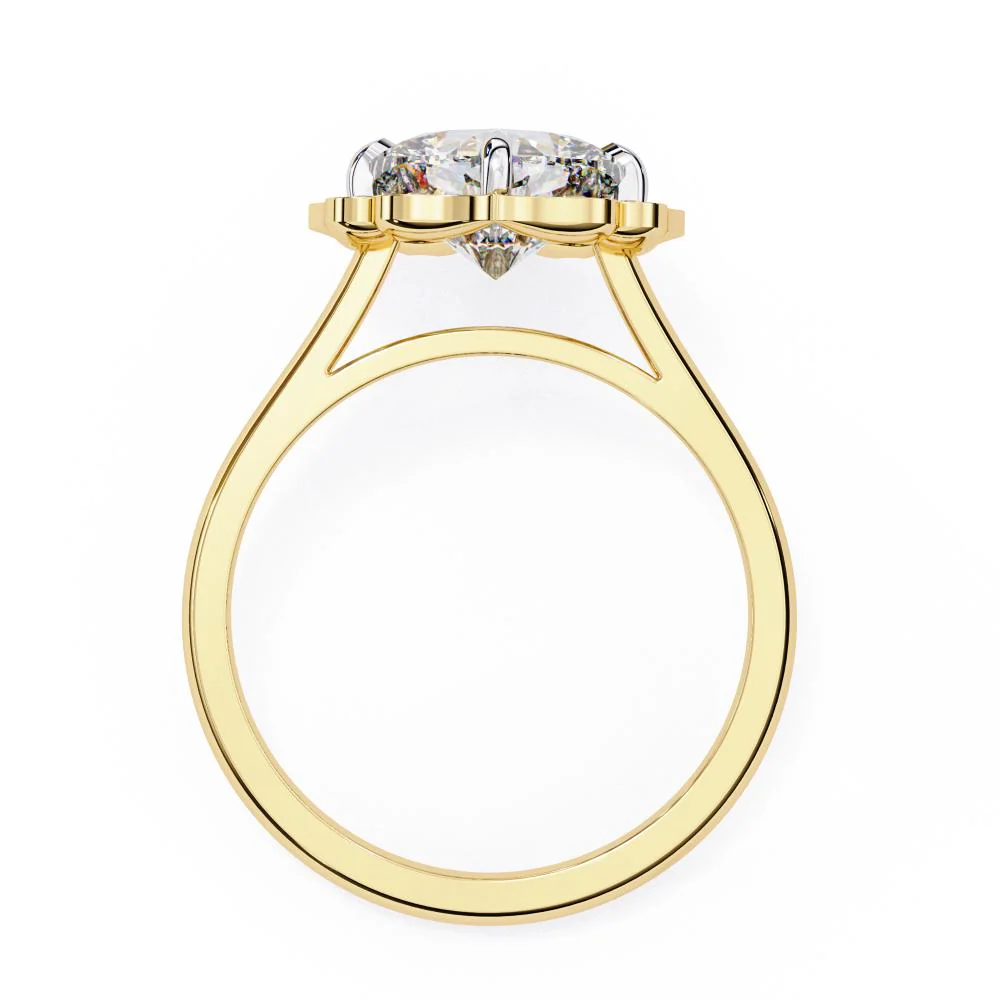 Cushion Vintage Floral Halo Engagement Ring - Image 6