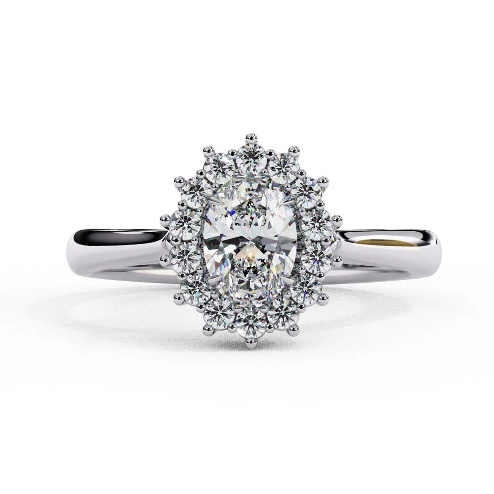 Oval Vintage Halo Engagement Ring - Image 3