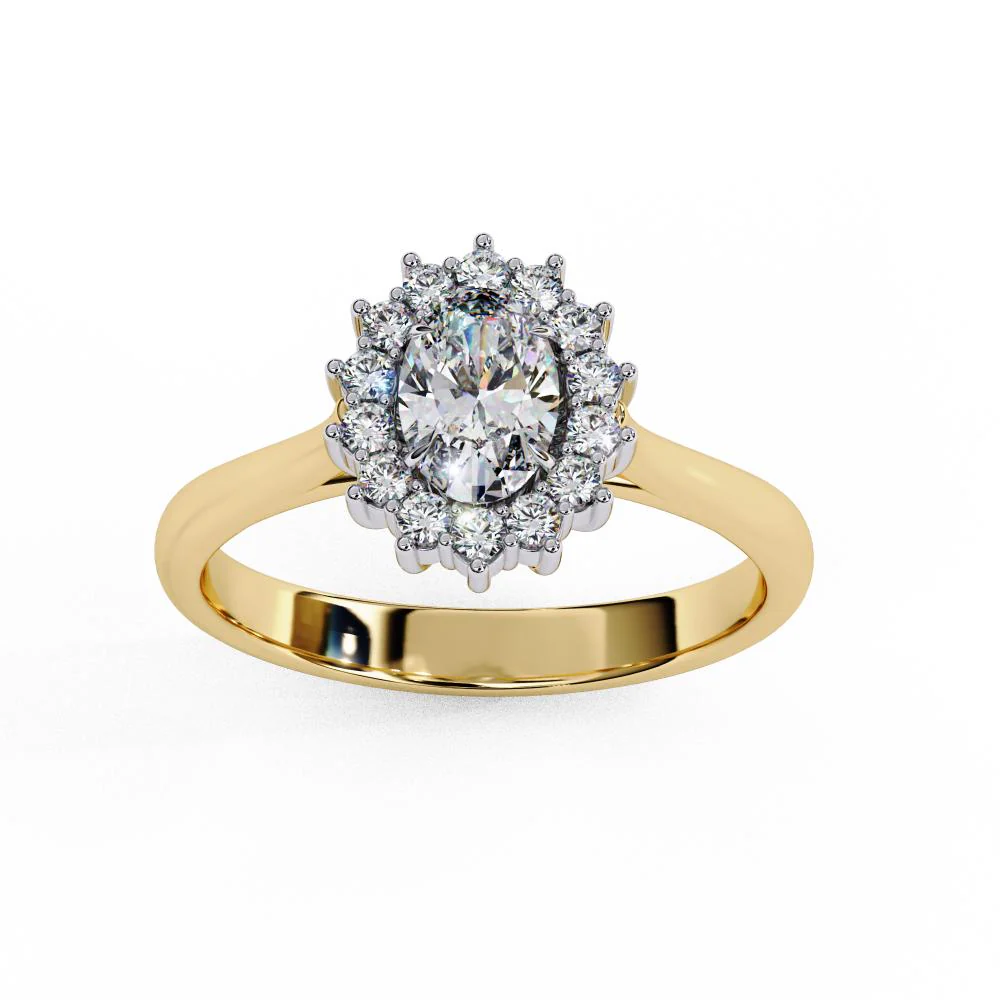 Oval Vintage Halo Engagement Ring - Image 5