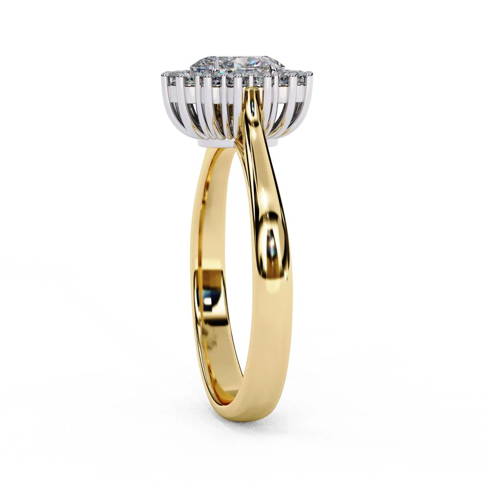 Oval Vintage Halo Engagement Ring - Image 7