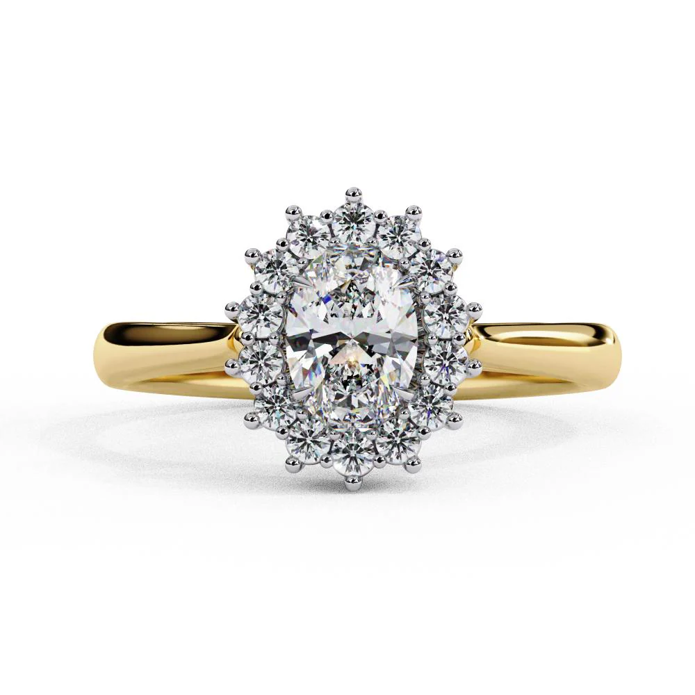 Oval Vintage Halo Engagement Ring - Image 8